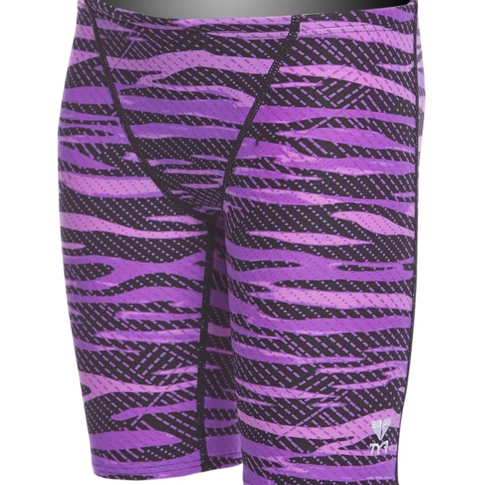 Kids Purple Printed Swim Trunks